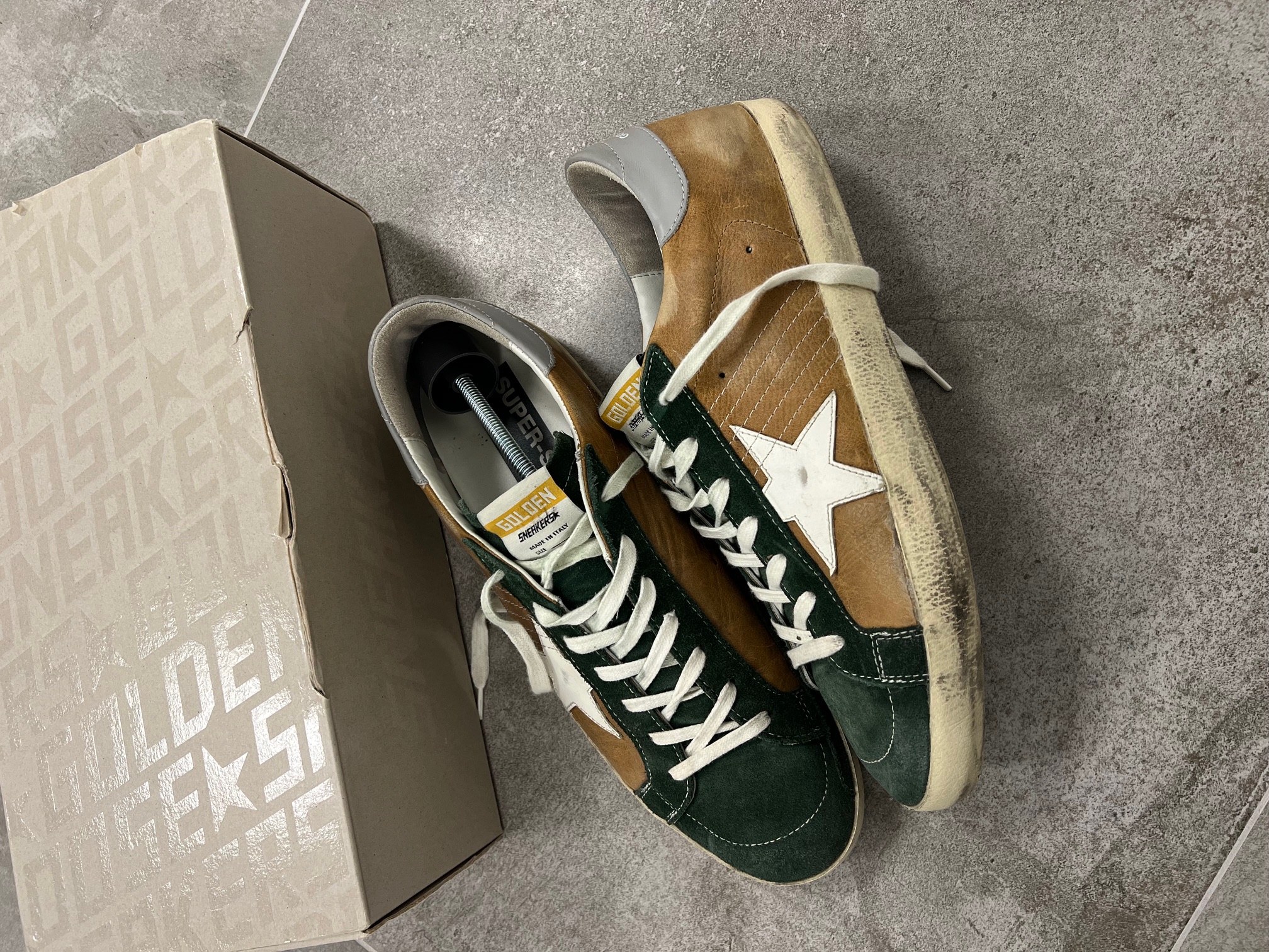 Golden Goose Superstar Green & Brown