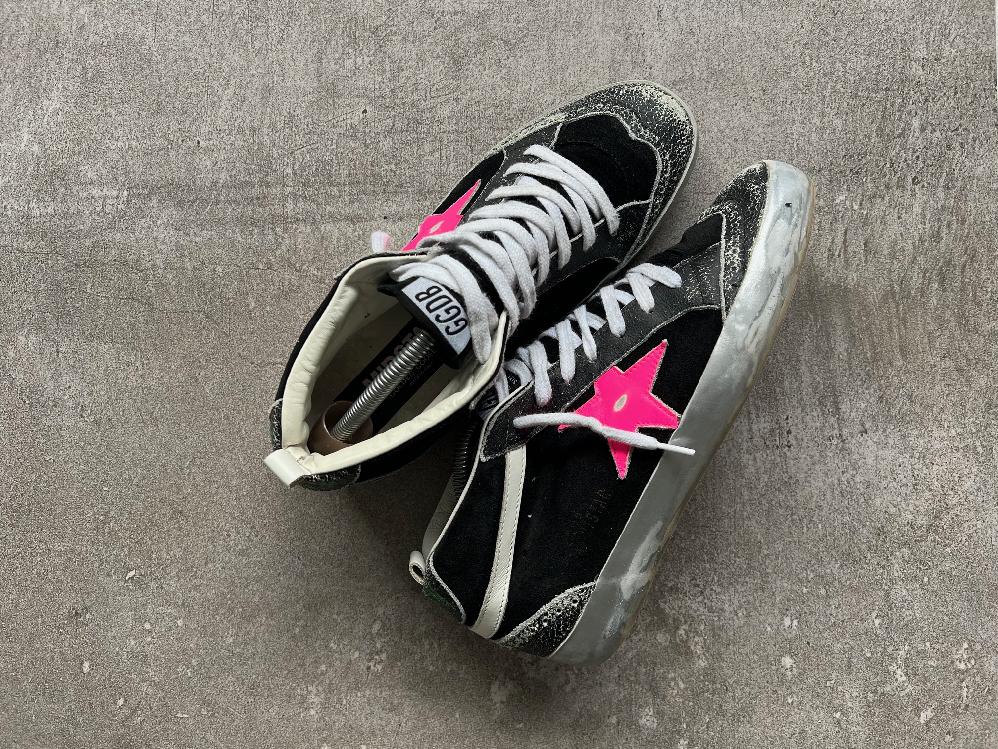 Golden Goose Mid Star Fluor & Silver Exclusive