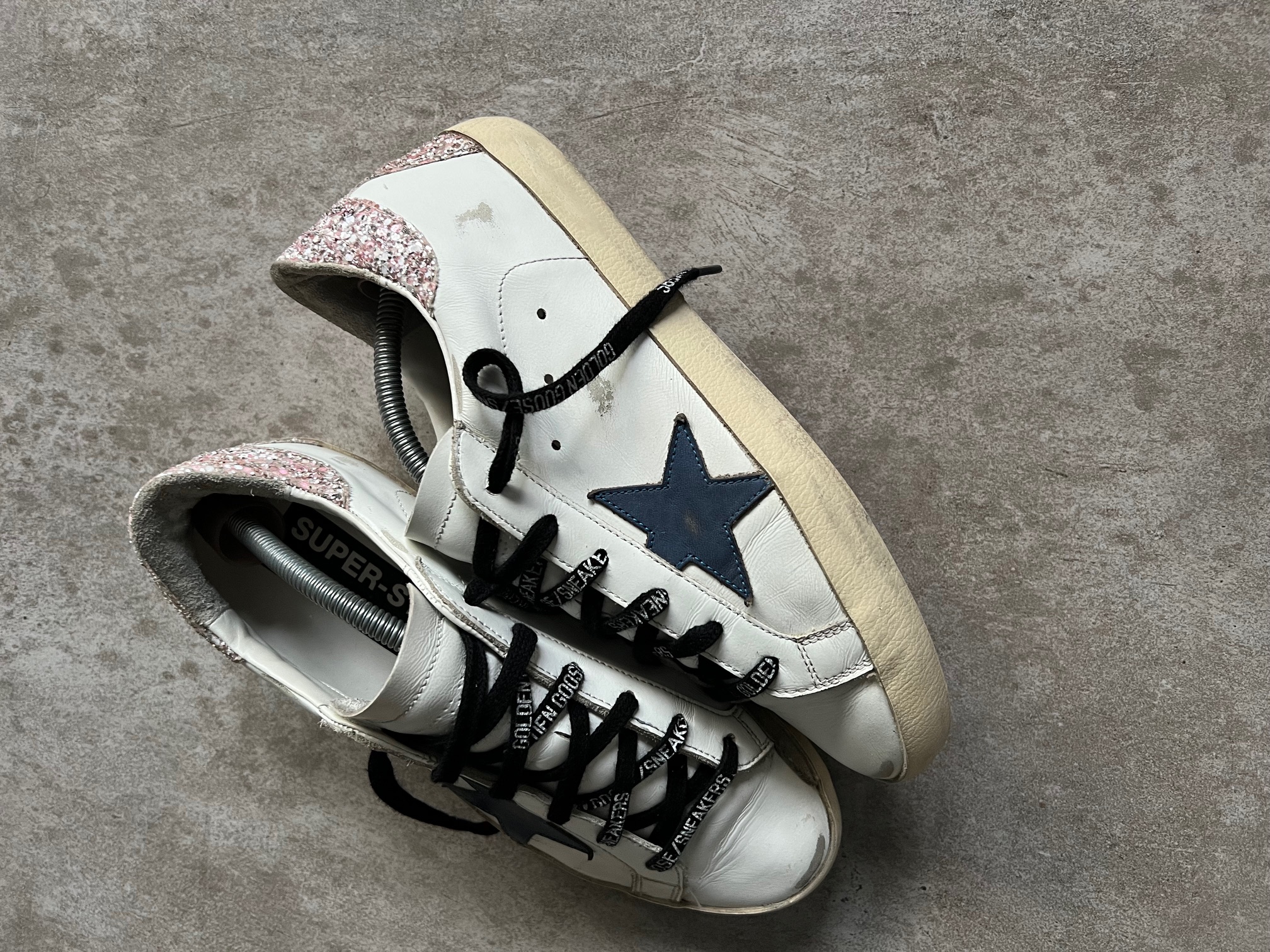 Golden Goose Superstar White/Blue/Pink