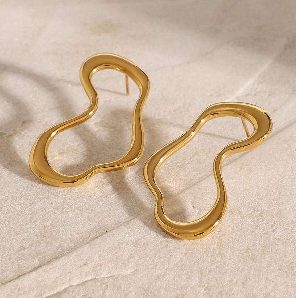 Teulrip Irregular Metal Geometry Heart Stud Earrings  Trendy Jewelry for Girls & Women