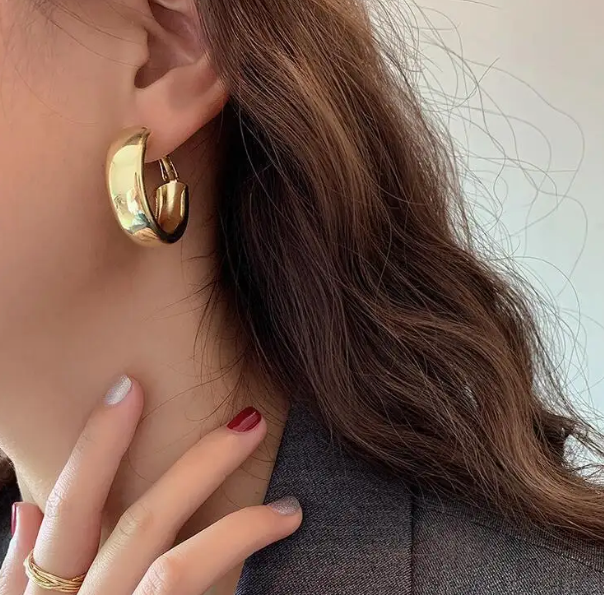 Teulrip Korean Hoop Geometry Earrings Trendy Jewelry for Girls & Women