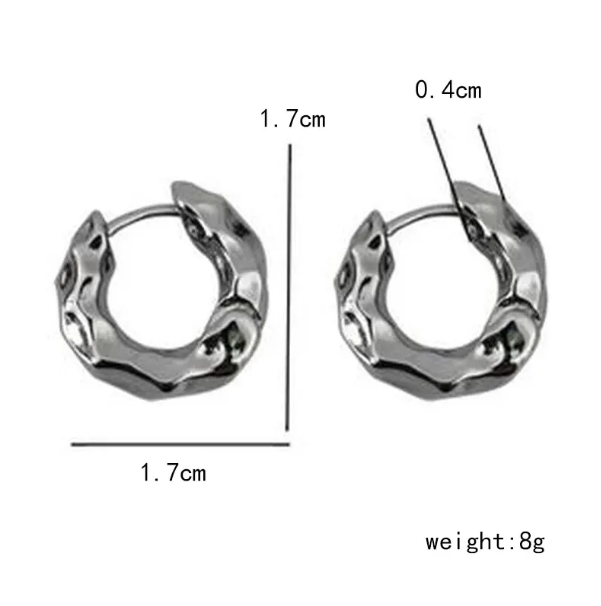 Teulrip Simple Wave Ruffles Metal Hoop Earrings  Stylish Fashion Jewelry for Girs & Women