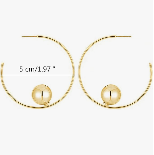 Teulrip Luxury Spiral Half Hoop Fashion Ball Earrings with Hypoallergenic Needle for Girls & Women