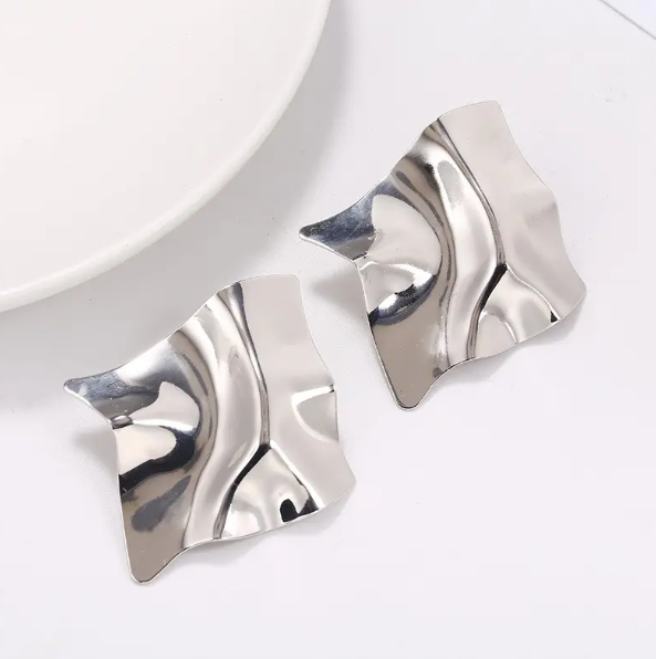 Teulrip Exaggerated Irregular Geometric Ear Stud Earrings for Girls & Women