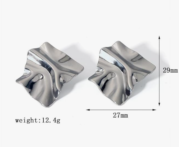 Teulrip Exaggerated Irregular Geometric Ear Stud Earrings for Girls & Women