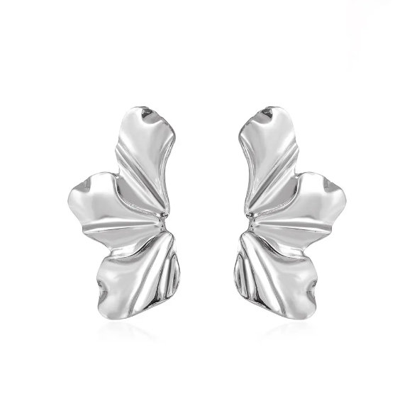 Teulrip Matte Half Flower Studs Statement Floral Petal Earrings for Girls & Women