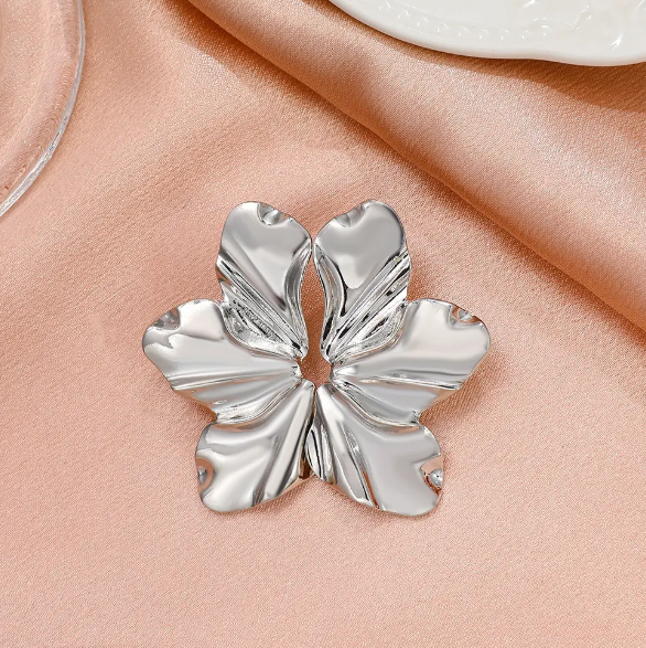 Teulrip Matte Half Flower Studs Statement Floral Petal Earrings for Girls & Women