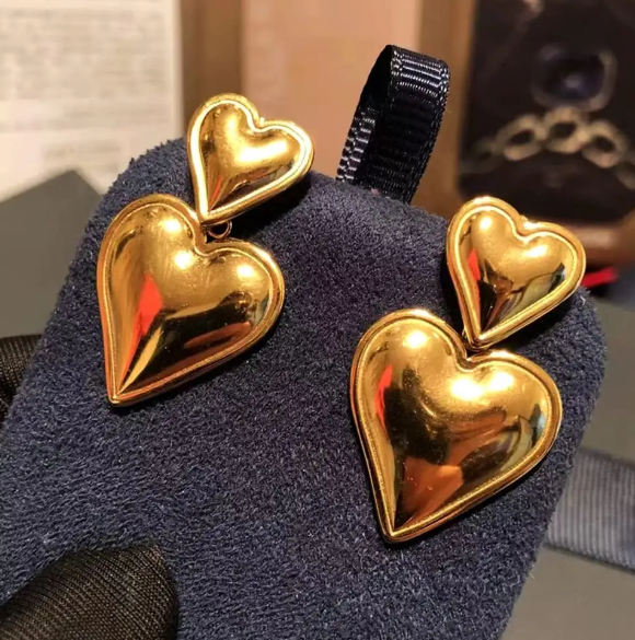 Teulrip Valentine Heart Earrings - Chunky Heart Fashion Jewelry for Girls & Women