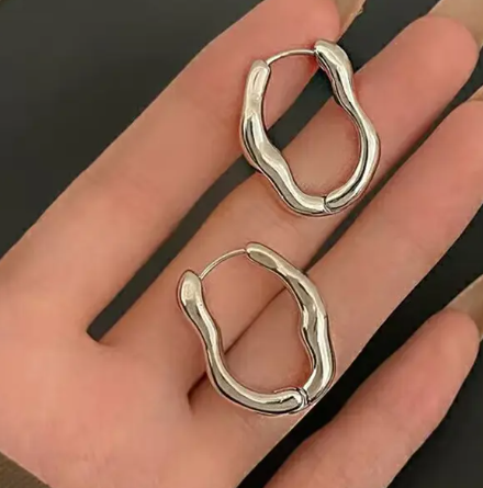 Teulrip Irregular Korean Trendy & Fashionable Hoop Earrings for Girls & Women