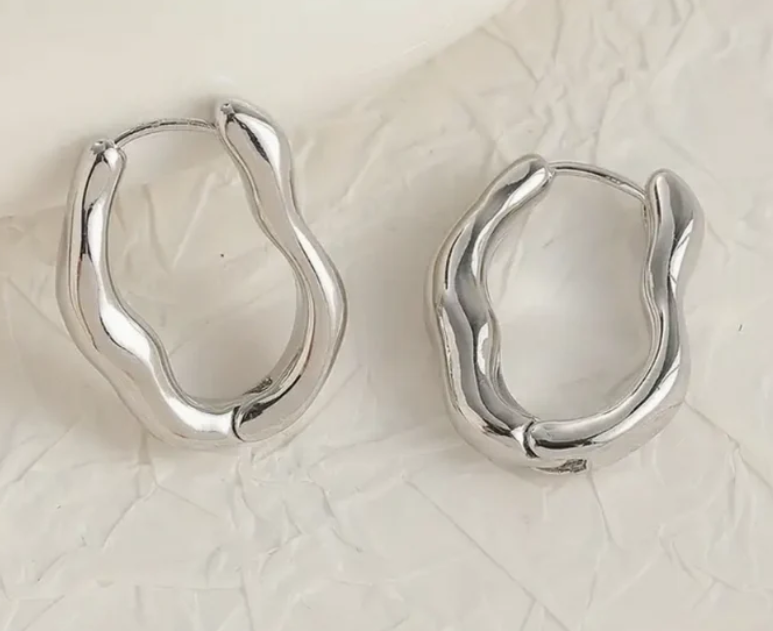 Teulrip Irregular Korean Trendy & Fashionable Hoop Earrings for Girls & Women