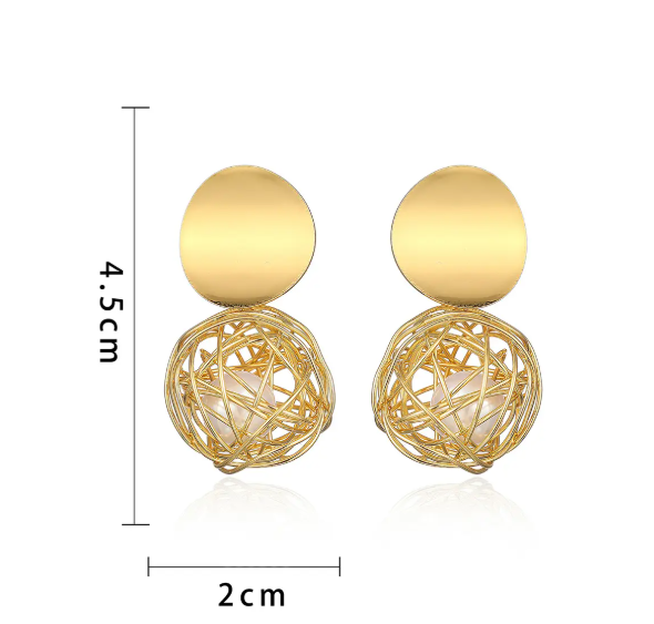 Teulrip Fashion Statement Ball Rapping Earrings  Geometric Ball Hanging Drop Dangle Earrings for Girls & Women