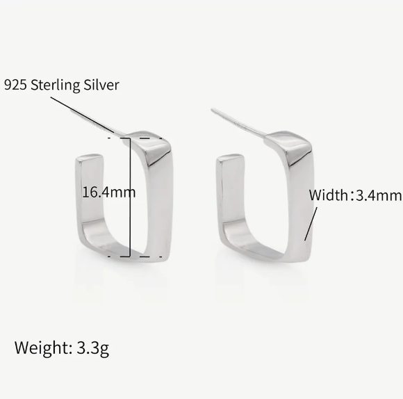 Teulrip Korean New Geometric U-Shaped Fashion & Trendy Earrings for Girls & Women