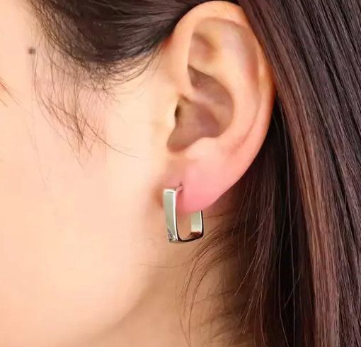 Teulrip Korean New Geometric U-Shaped Fashion & Trendy Earrings for Girls & Women