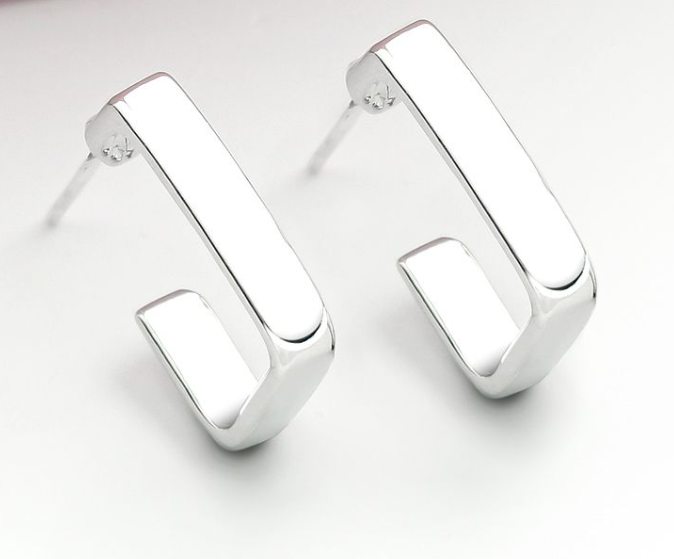 Teulrip Korean New Geometric U-Shaped Fashion & Trendy Earrings for Girls & Women