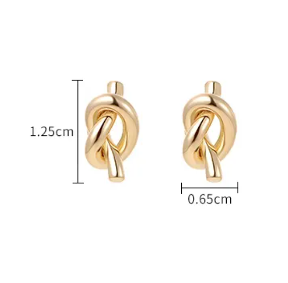Teulrip Stainless Steel Twisted Rope Stud Earrings, Valentine small Love Knot Jewelry for Girls & Women