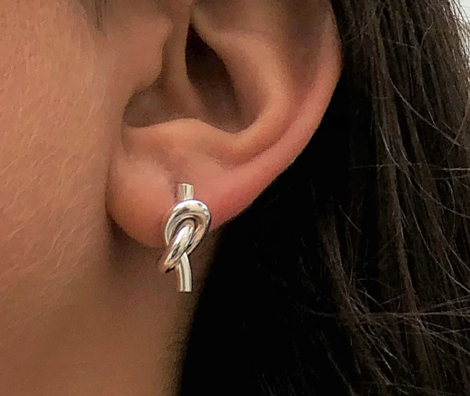 Teulrip Stainless Steel Twist Love Knot Stud Earrings, Valentine Jewelry for Girls & Women