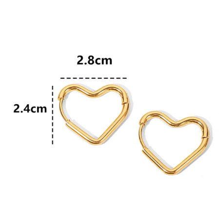 Teulrip Valentine Love Style Gold Plated Heart Hoop Earrings Tarnish Free Stainless Steel Jewelry for Girls & Women