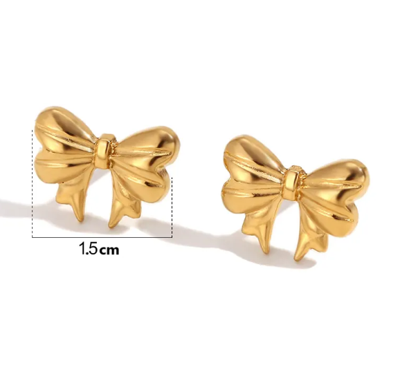 Teulrip Stainless Steel Bow Design  Fashion Jewelry Bowknot Stud Earrings for Girls & Women Elegant & Chic Accessory