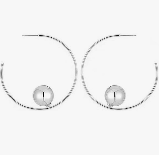 Teulrip Luxury Spiral Half Hoop Fashion Ball Earrings with Hypoallergenic Needle for Girls & Women
