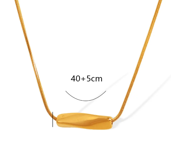 TEULRIP Stainless Steel Chain Irregular Twist Bead Necklace Elegant Minimalist Jewelry for Girls & Women