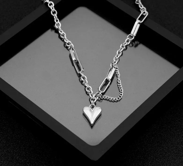 TEULRIP Stainless Steel Valentine Heart Layered Necklace for Girls & Women