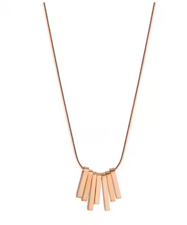 TEULRIP Rose Gold Stainless Steel Irregular Small Square Pendant Necklace  Geometric Block Pendant Necklace for Girls & Women