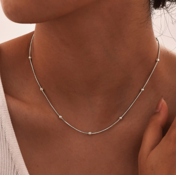 TEULRIP Simple Basic Chain No-Fade Stainless Steel Necklace for Girls & Women