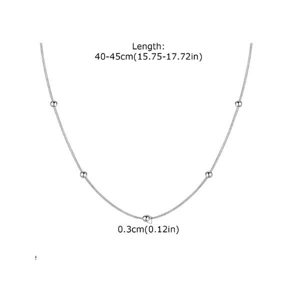 TEULRIP Simple Basic Chain No-Fade Stainless Steel Necklace for Girls & Women