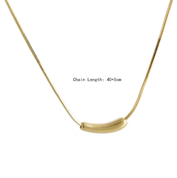 TEULRIP New Stainless Steel Small Eggplant Pendant Necklace  Minimalist Jewelry for Girls & Women