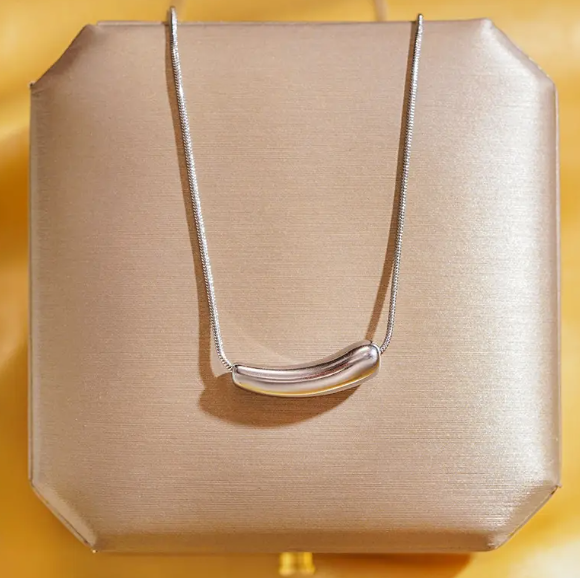 TEULRIP Pepper and Eggplant Charm Necklace Chic and Minimalistic Stainless Steel Pendant Jewelry for Girls & Women