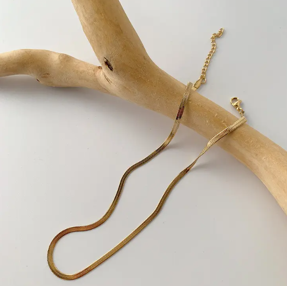 TEULRIP Gold Plated Titanium Steel Snake Chain Necklace No Tarnish, Durable Jewelry for Girls & Women