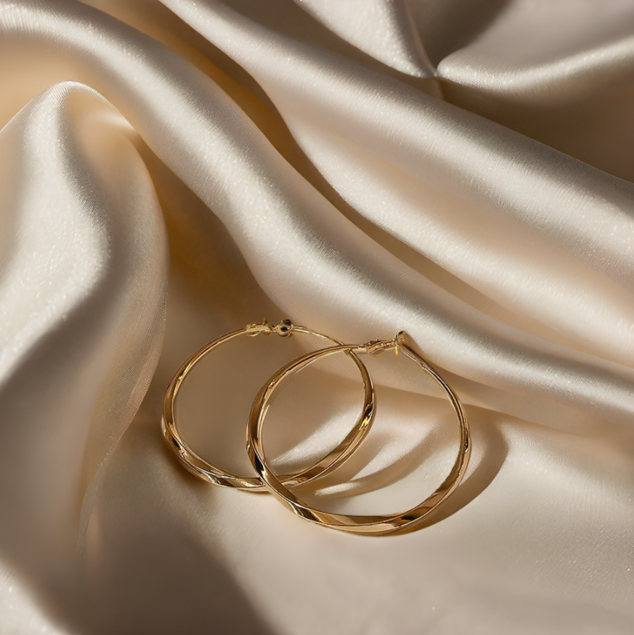 TEULRIP Big Circle Chunky Dangle Golden Hoop Earrings - Bold Jewelry for Girls & Women