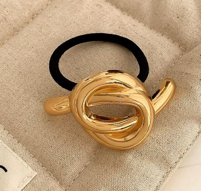 TEULRIP Stylish Golden Knot-Shaped Metal Hair Cuff for Girls & Women