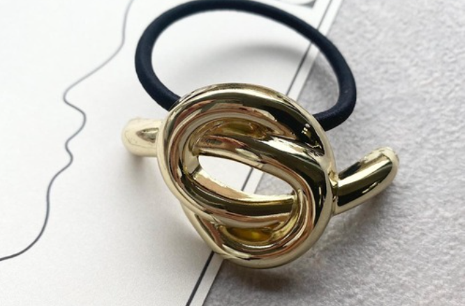 TEULRIP Stylish Golden Knot-Shaped Metal Hair Cuff for Girls & Women