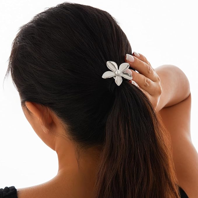 TEULRIP Simple Flower-Shaped Metal Hair Cuff – Elegant & Stylish Hair Accessory for Girls & Women