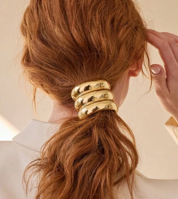 TEULRIP Gold C-Shaped Metal Hair Cuffs – Stylish Wrap Hair Ties
