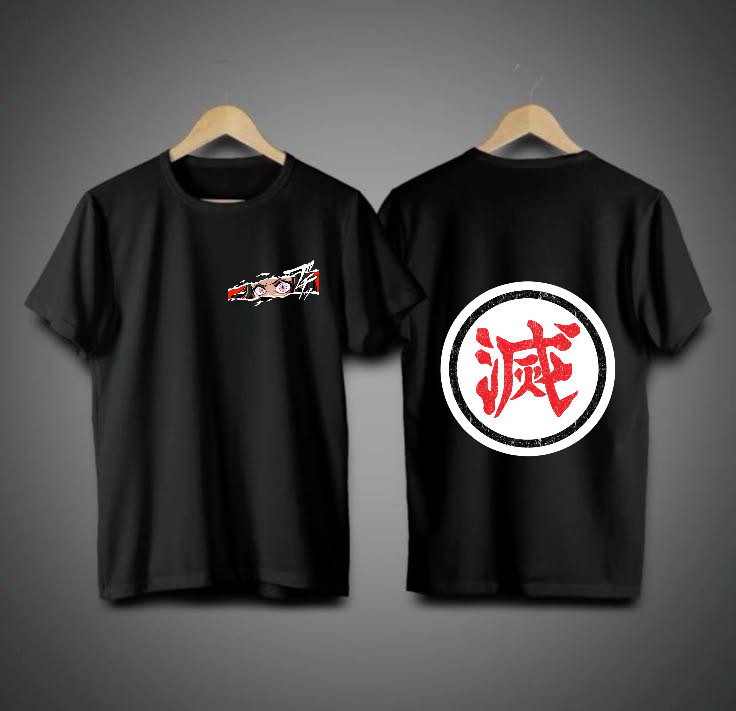 Black Printed T-Shirt - Demon Slayer_Nezuko