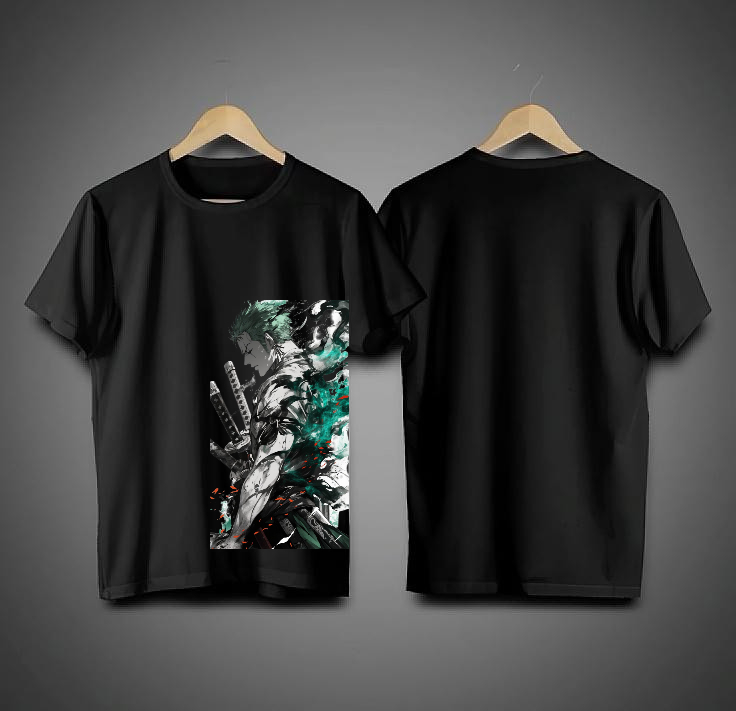 Zoro - One Piece - Graphic Anime Black T-Shirt