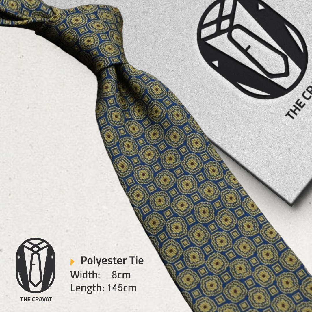 Geometric Blue & Yellow Necktie