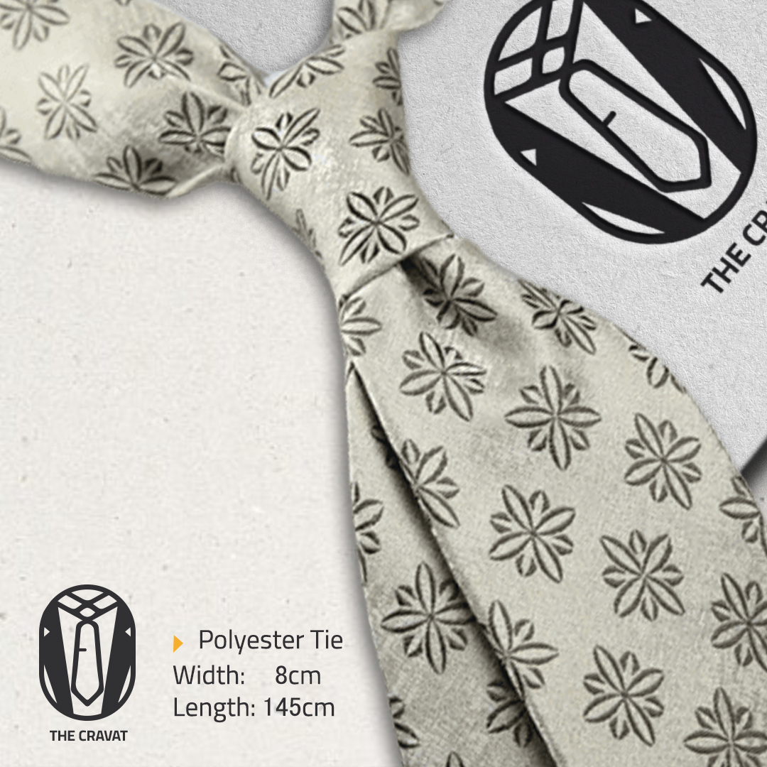 Geometric Beige Necktie