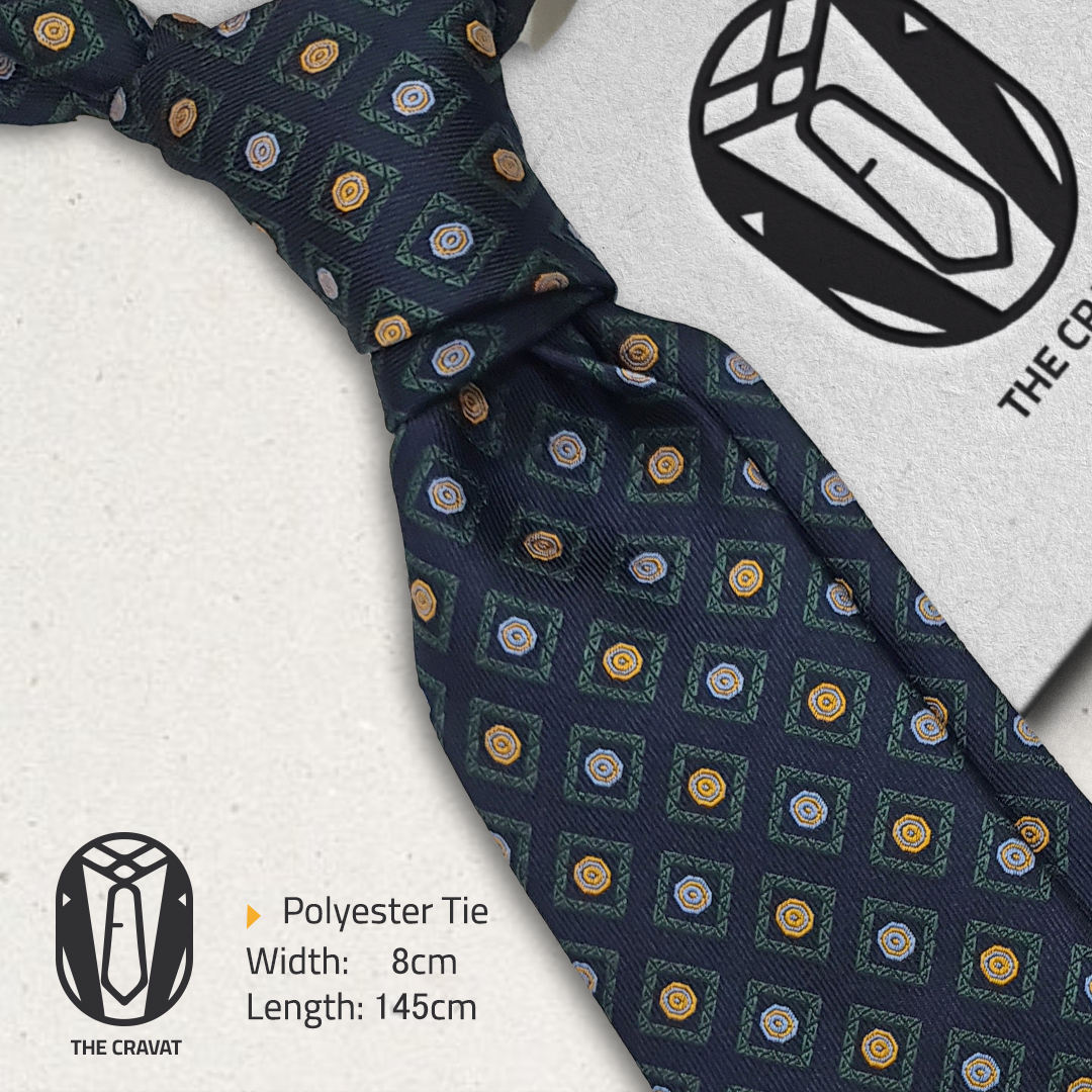 Geometric Dark Blue Necktie