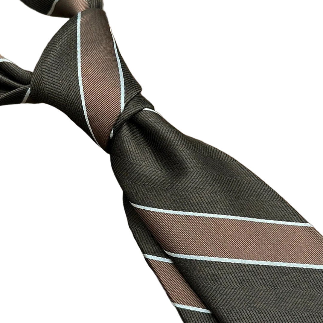 Striped Brown Neck Tie