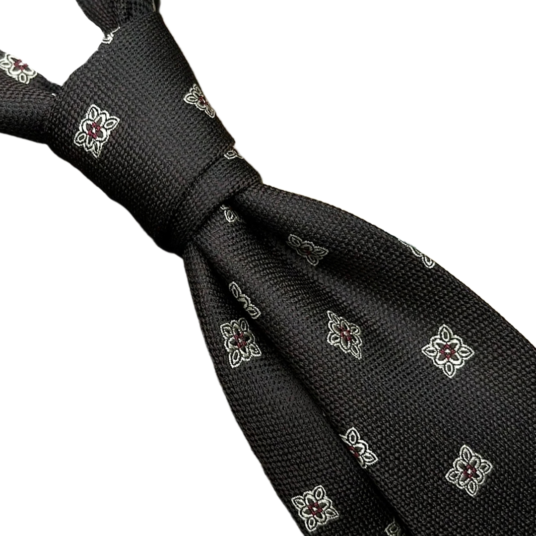 Dark Brown Patterned Necktie