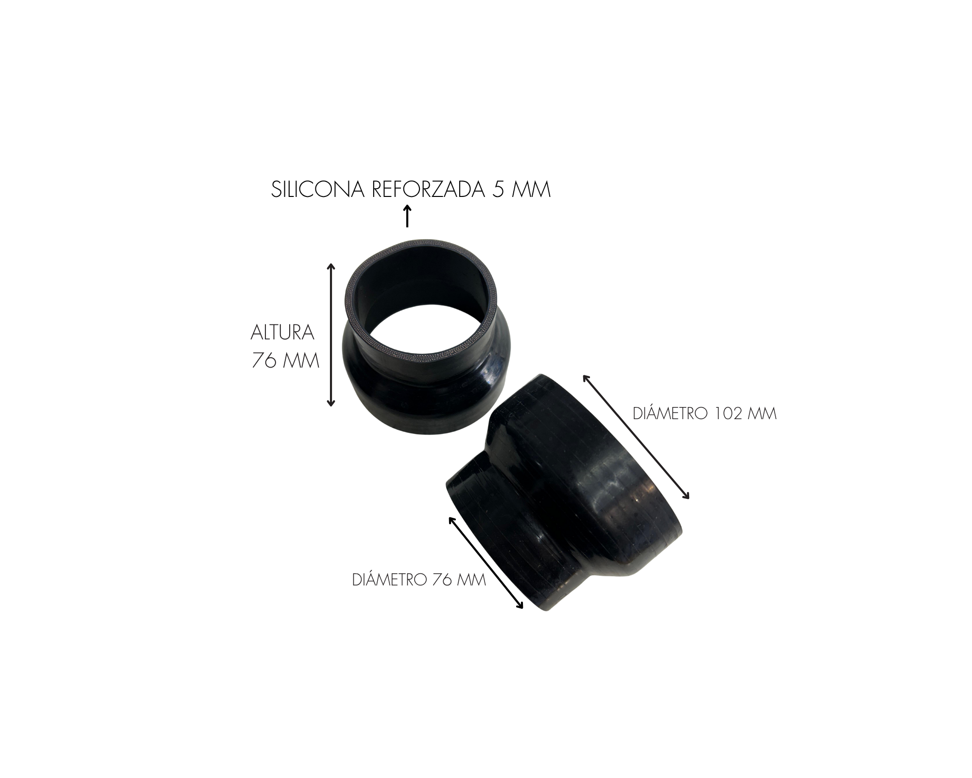 Mangon silicona reductor Diametro 76 MM - 102 MM