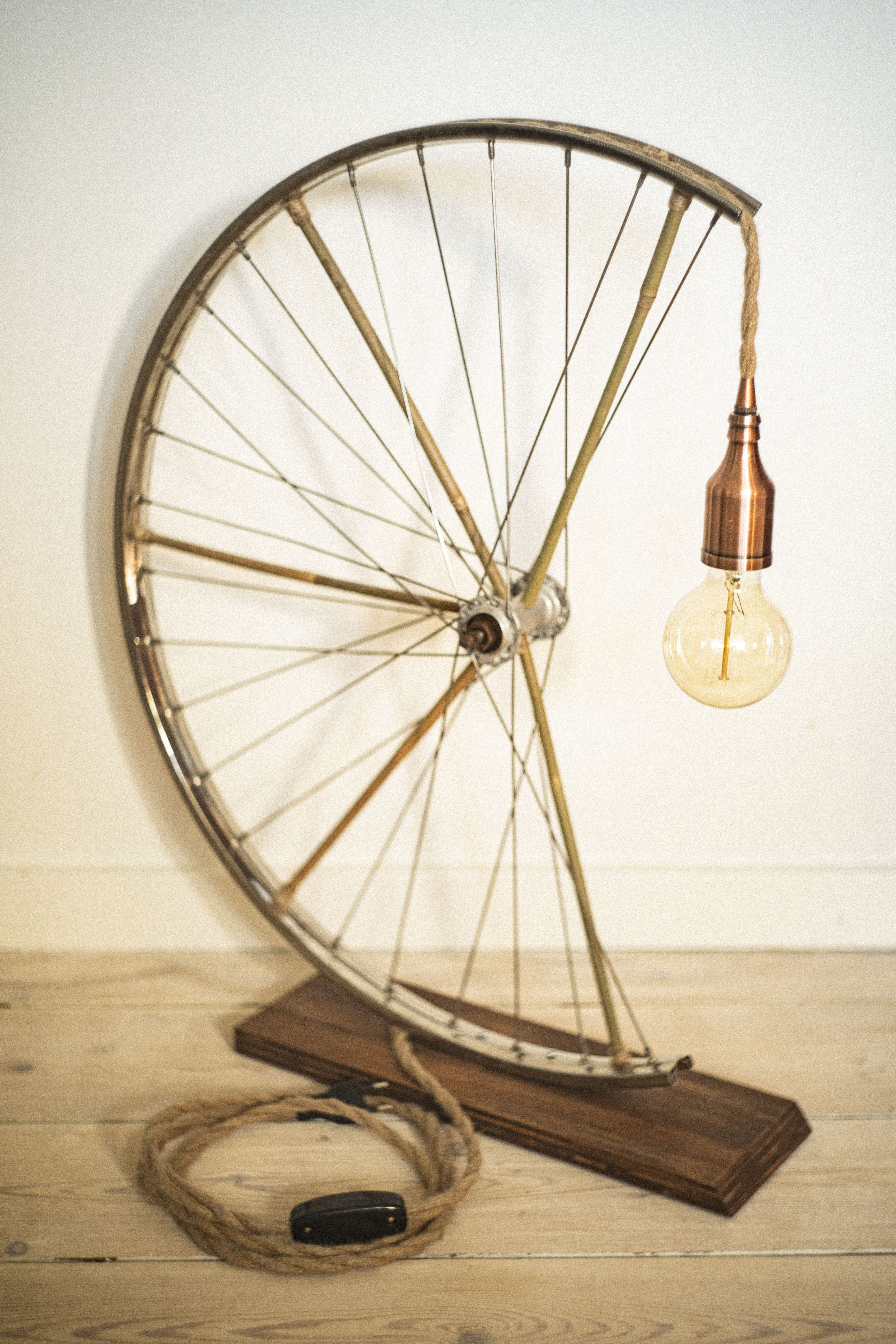 Handmade Bycicle Wheel Lamp