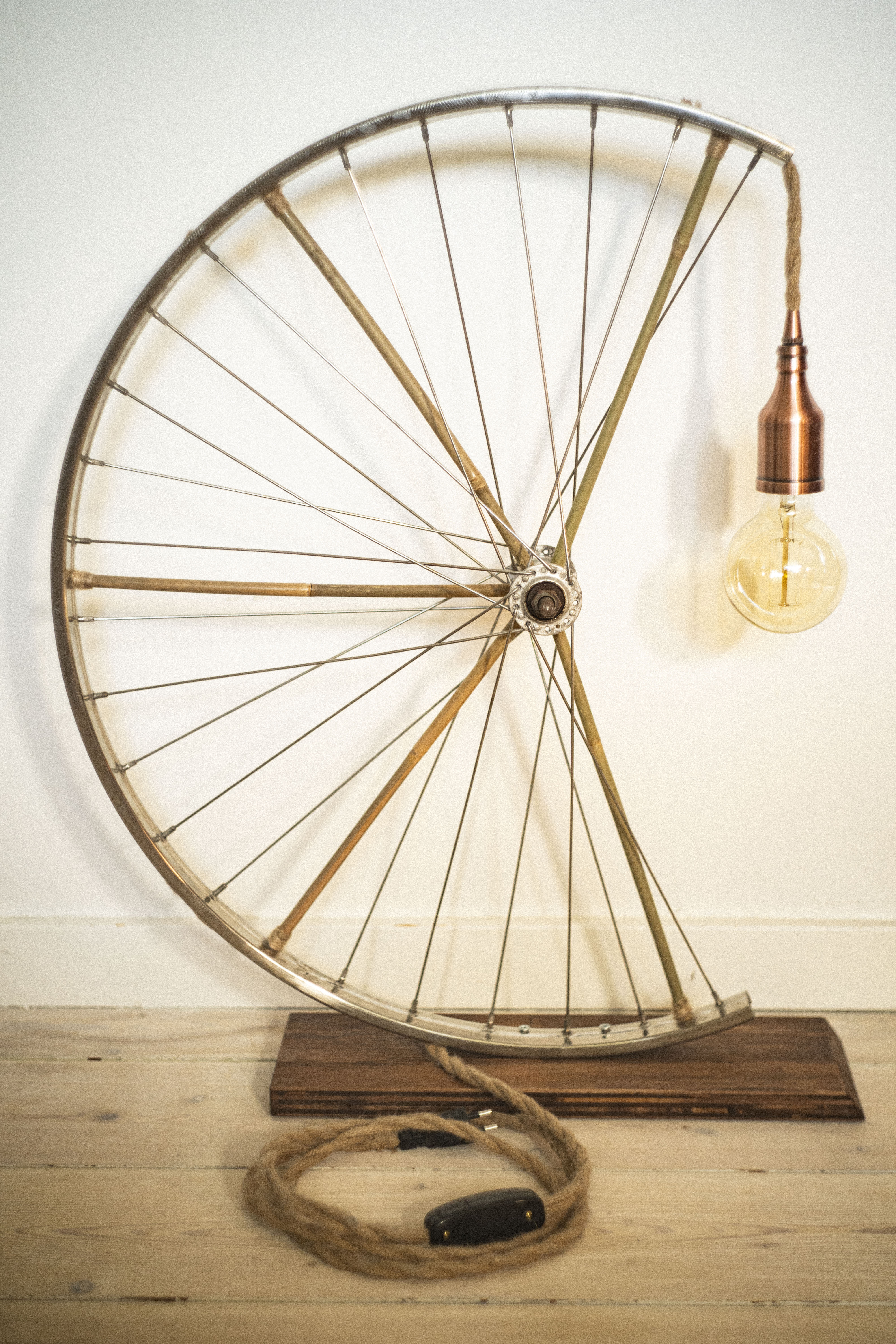 Handmade Bycicle Wheel Lamp