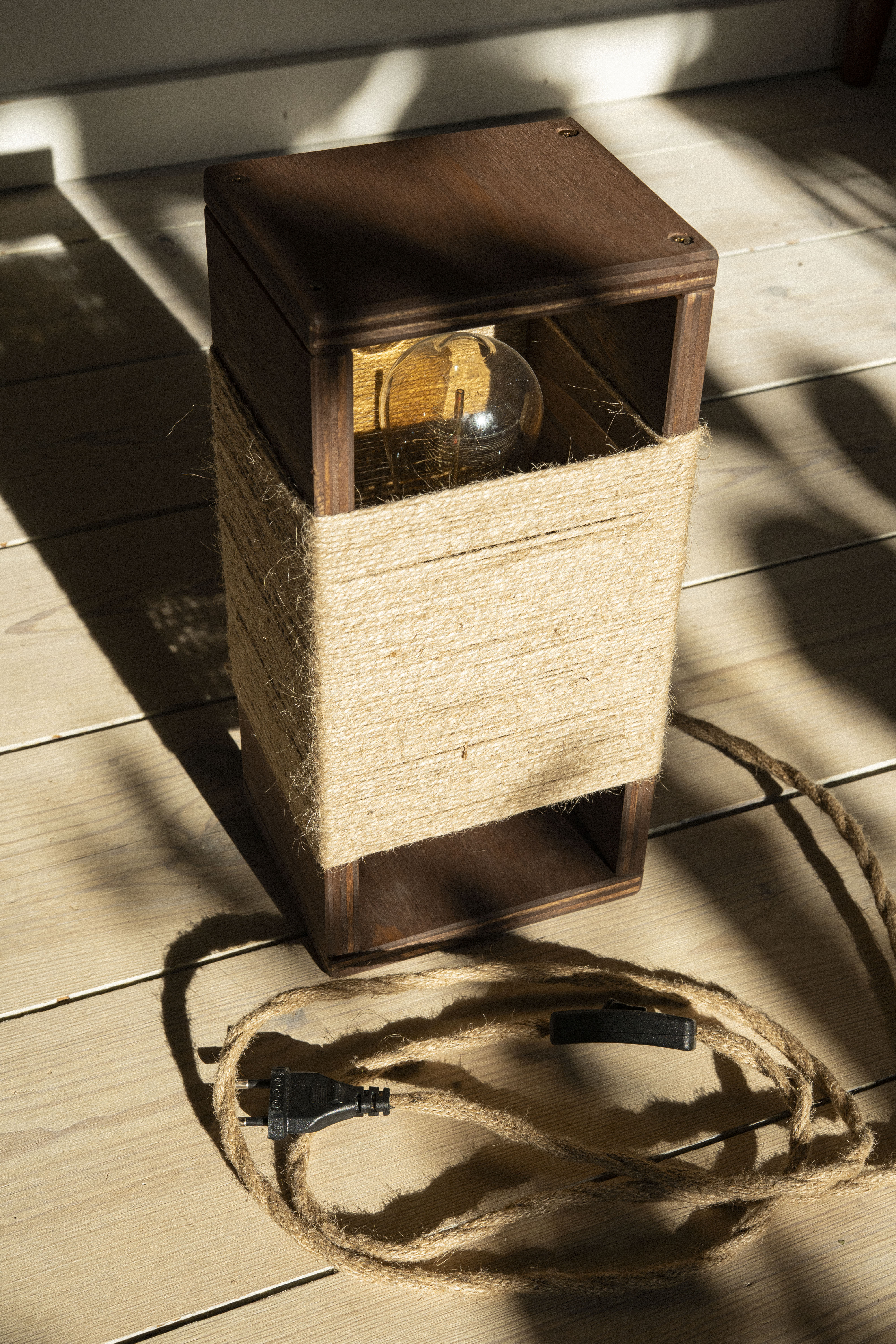 Handmade Rectangular Wooden Lamp