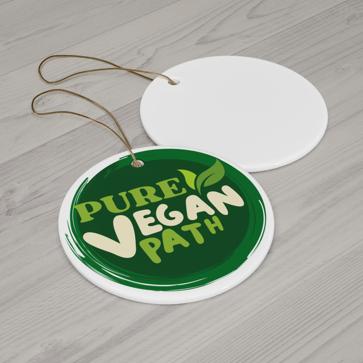  Pure Vegan Path Ceramic Christmas Ornament