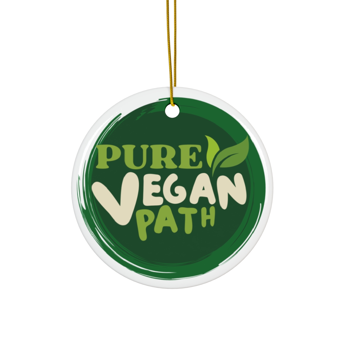  Pure Vegan Path Ceramic Christmas Ornament