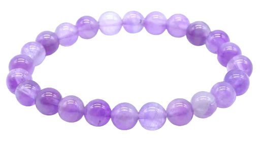 Bracelet 'Purple Light' Améthyste Perles 8mm